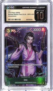 One Piece Bandai Games Fest 23-24 OP01 Izo Uncommon 033 CGC 10 Pristine