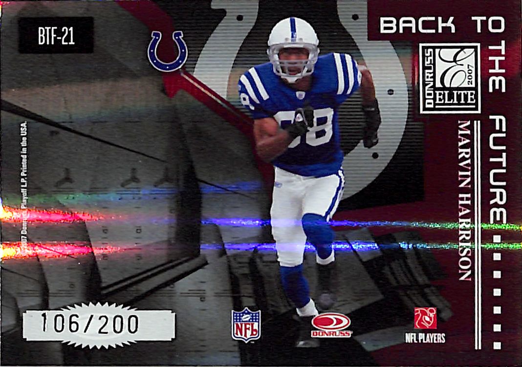 2007 Elite Jerry Rice Marvin Harrison Back To The Future Red /200