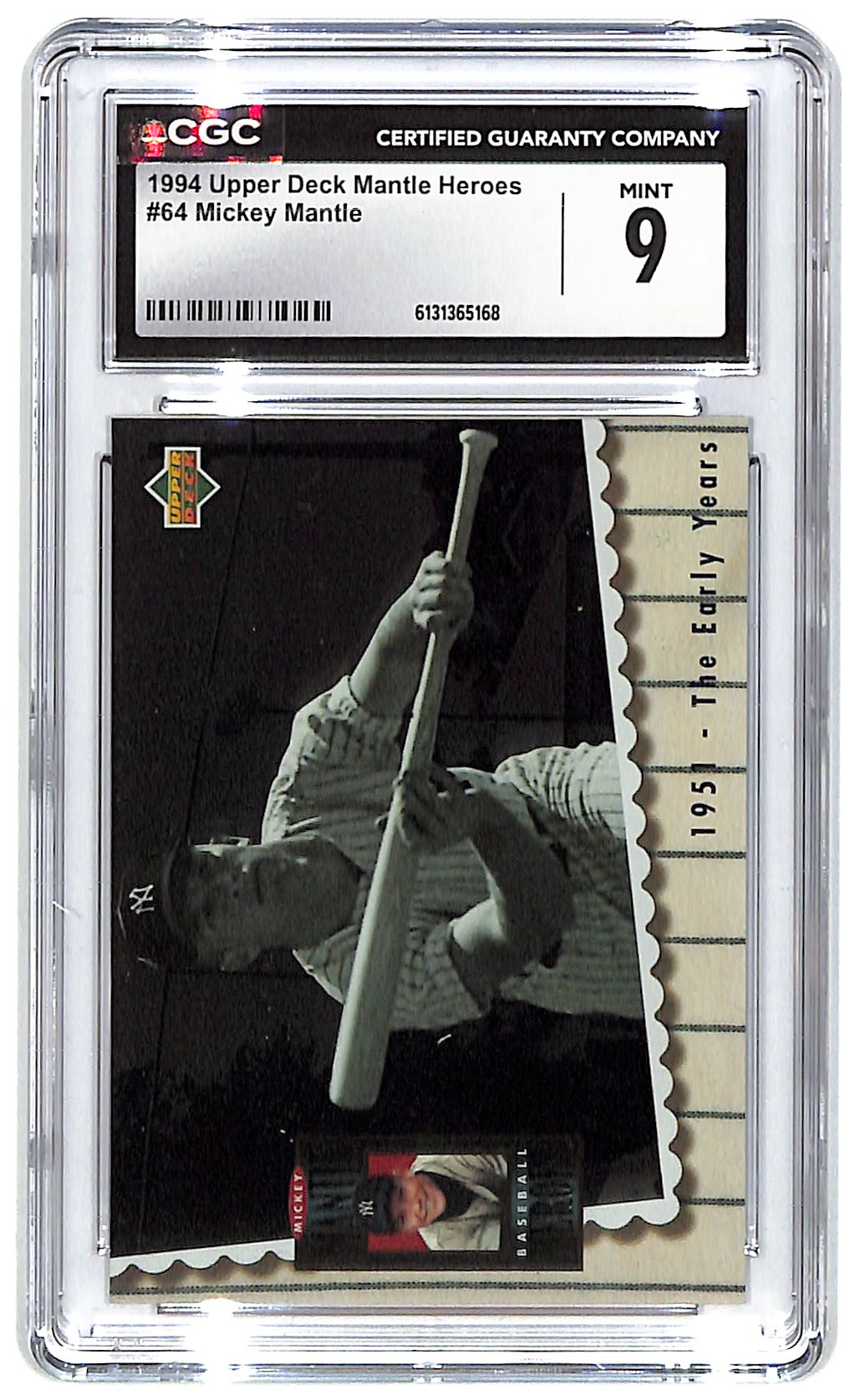 1994 Mickey Mantle Upper Deck Mantle Heroes #64 CGC Mint 9