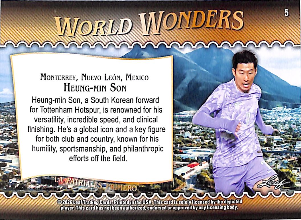 2026 Leaf World Wonders Heung-Min Son Pink /25 South Korea