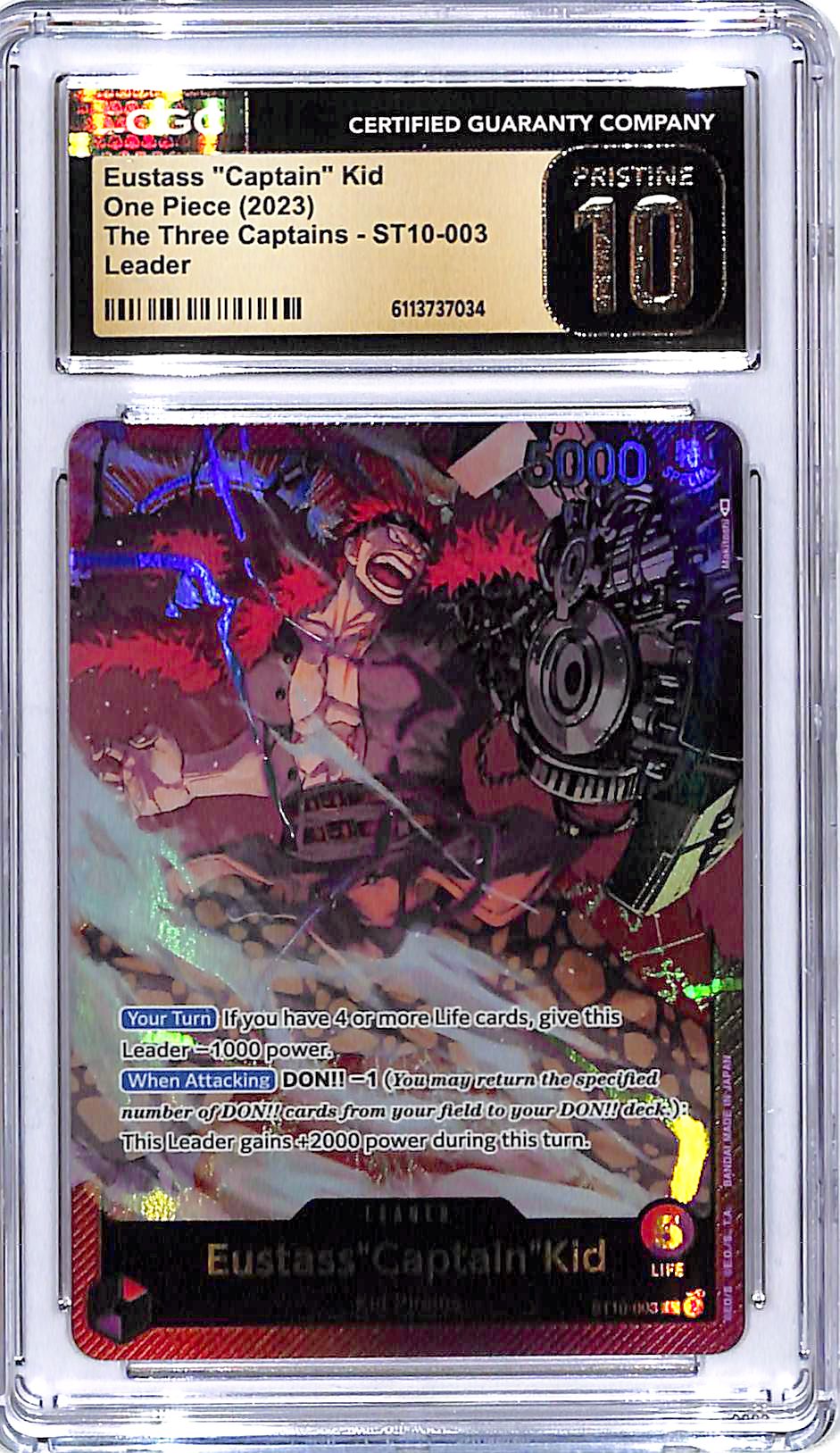 One Piece The Three Captains ST10 Eustass Captain Kid 003 Leader CGC 10 Pristine