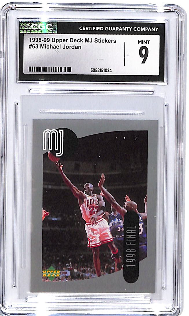 1998-99 Upper Deck MJ Stickers Michael Jordan #63 CGC 9 Bulls