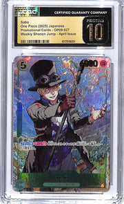 One Piece Japanese Promotional Cards OP09 Sabo Weekly Shonen Jump April Issue 027 CGC 10 Pristine