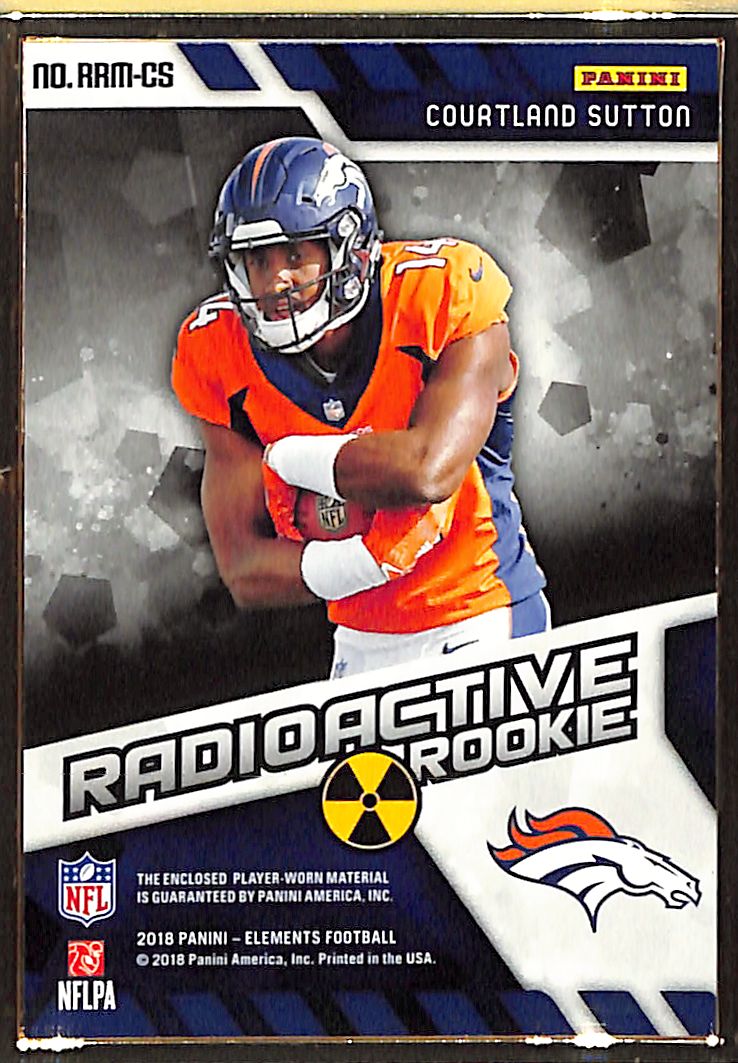 2018 Elements Courtland Sutton Rookie RC Patch Jersey Radon /99 Broncos