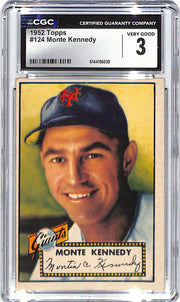 1952 Monte Kennedy Topps #124 CGC Very Good 3
