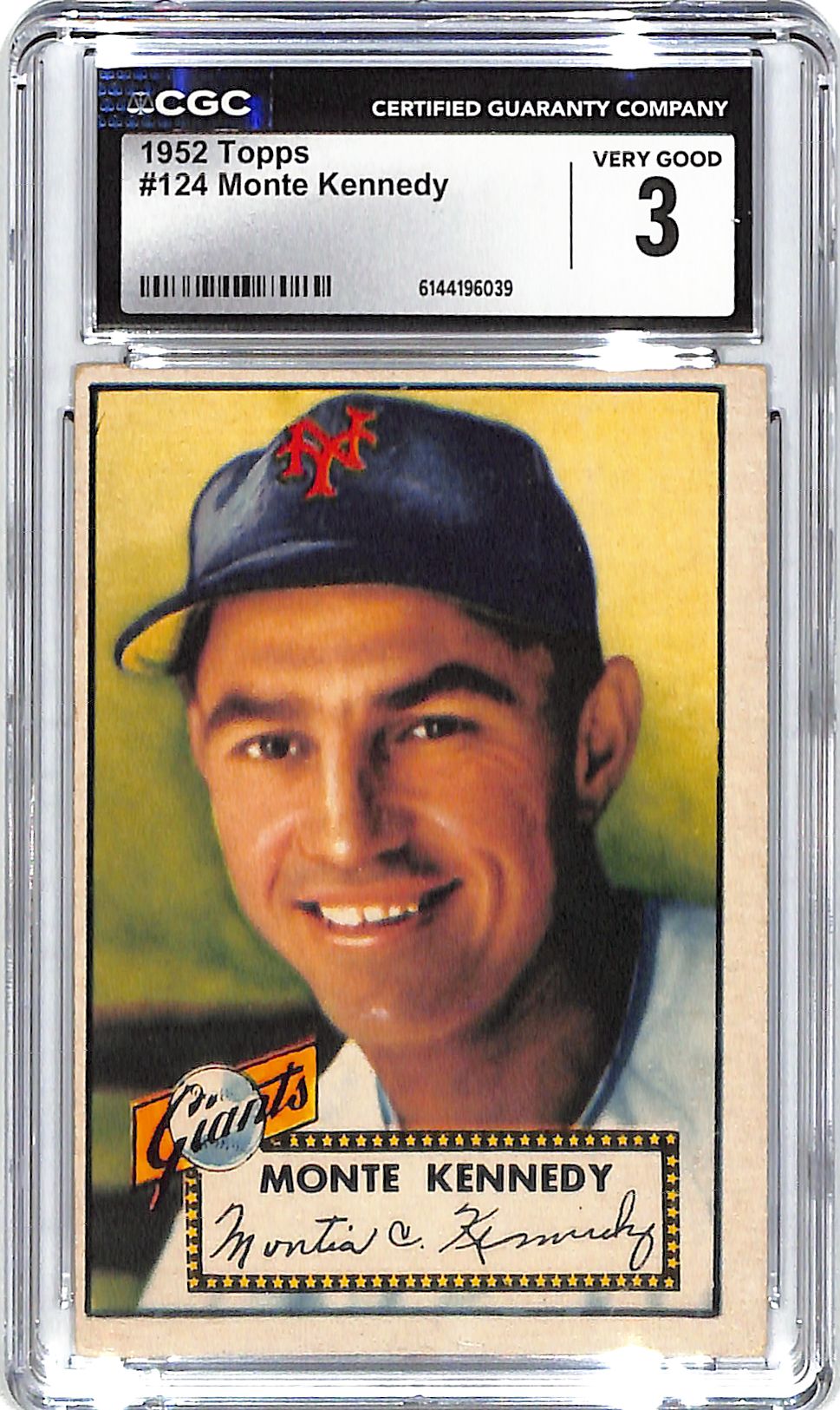 1952 Monte Kennedy Topps #124 CGC Very Good 3