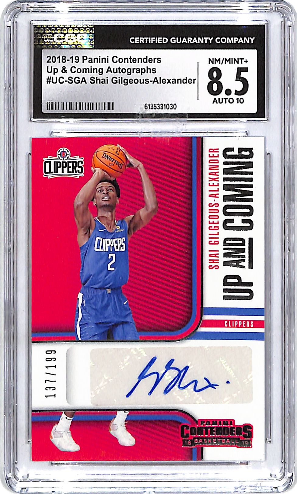 2018-19 Revolution Shai Gilgeous-Alexander Auto Autograph Rookie RC /199 CGC 8.5 Clippers