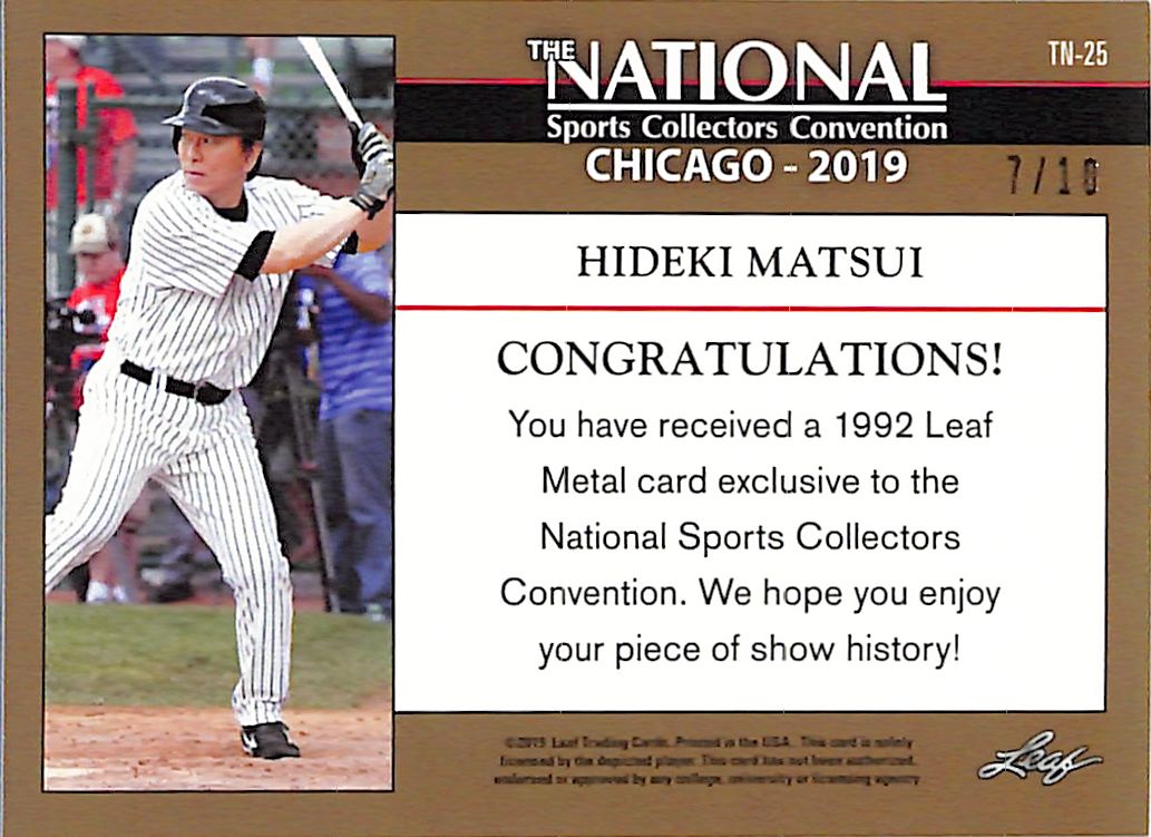 2019 Leaf The National Hideki Matsui Purple /10 Yankees