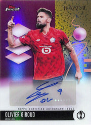 2025-26 Topps Finest UEFA Olivier Giroud Auto Autograph Yellow Refractor /250 Lille
