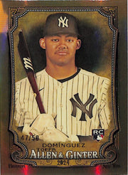 2024 Topps Allen and Ginter Chrome Jasson Dominguez Rookie RC Gold Refractor /50