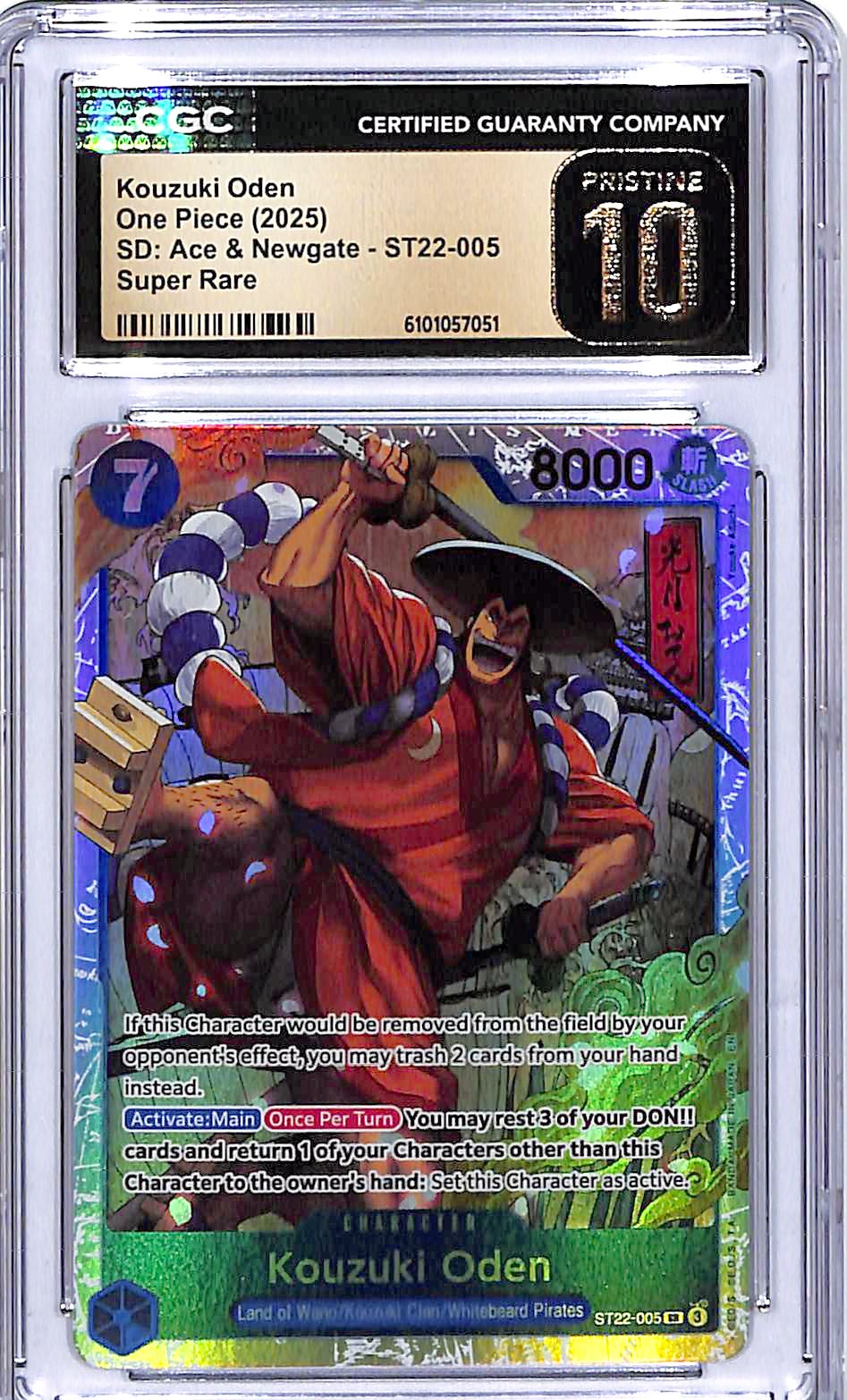 One Piece SD Ace & Newgate ST22 Kouzuki Oden 005 Super Rare CGC 10 Pristine