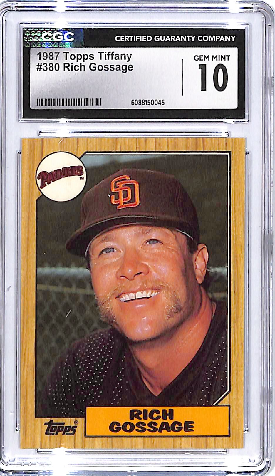 1987 Topps Tiffany Rich Gossage #380 CCG 10 Padres