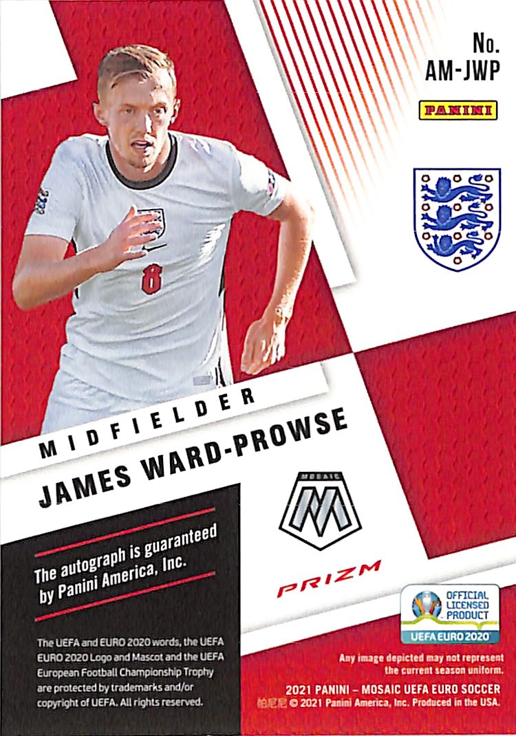 2021 Mosaic UEFA Euro James Ward-Prowse Auto Autograph Disco