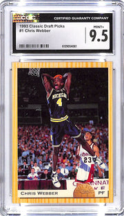 1993 Classic Draft Picks Chris Webber #1 Rookie RC CGC 9.5