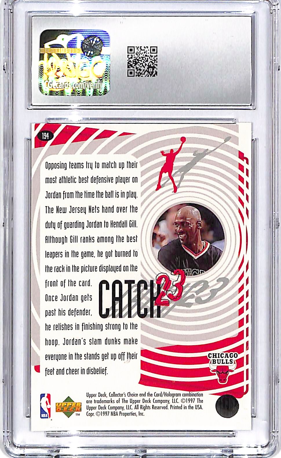 1997-98 Collectors Choice Michael Jordan #194 CGC 9 Bulls