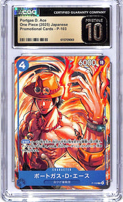 One Piece Japanese Promotional Cards Portgas D Ace P-103 CGC 10 Pristine
