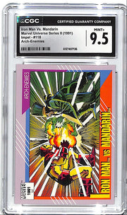 1991 Marvel Universe Impel Iron Man vs Mandarin #118 Arch Enemies CGC 9.5