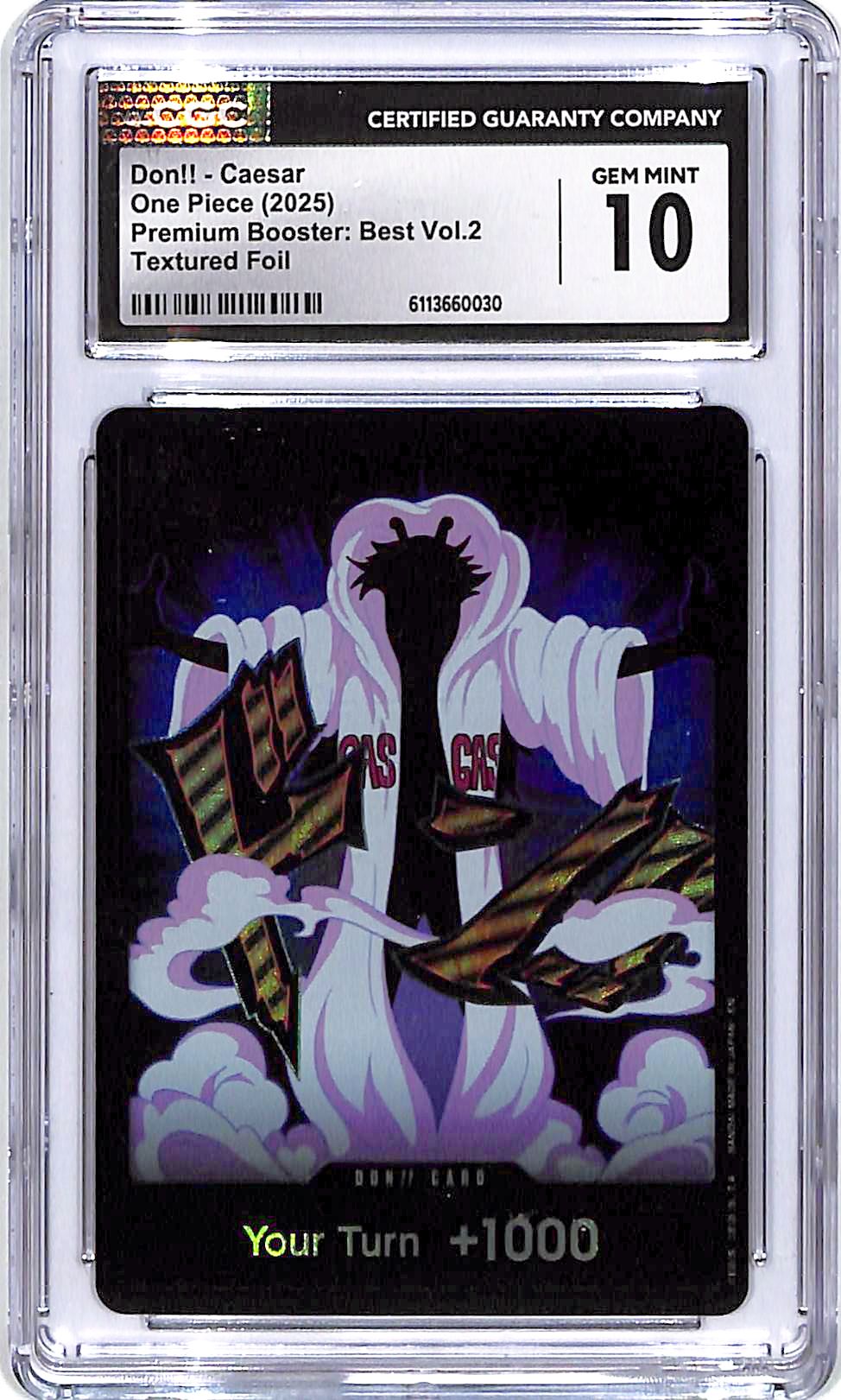 One Piece Premium Booster Best Vol 2 Don!! Caesar Textured Foil CGC 10