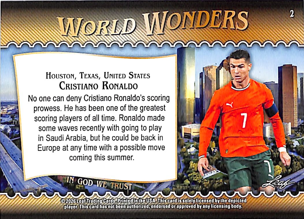 2026 Leaf World Wonders Cristiano Ronaldo Portugal