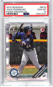 2019 Bowman Julio Rodriguez Rookie RC Prospect PSA 10 Mariners