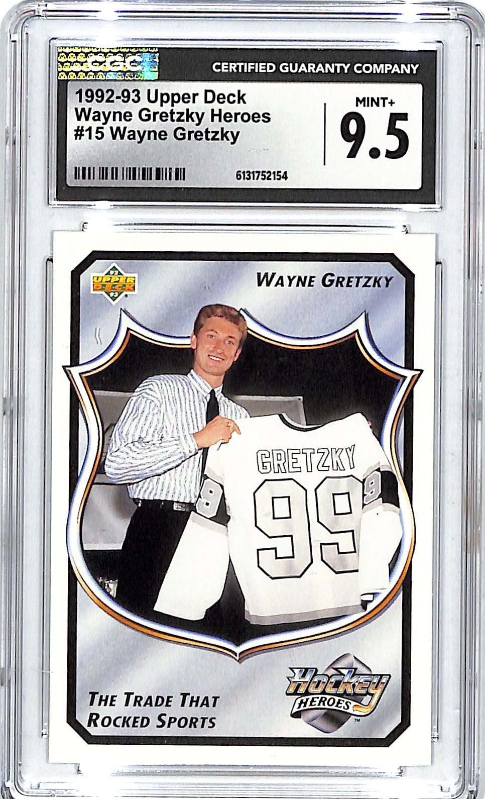 1992-93 Upper Deck Wayne Gretzky Heroes #15 CGC 9.5 Oilers