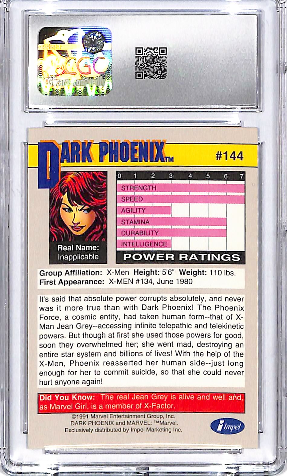 1991 Impel Marvel Universe Series Dark Phoenix Legends CGC 9.5