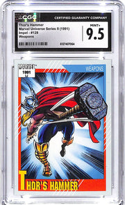 1991 Impel Marvel Universe Series Thor's Hammer Weapons #128 CGC 9.5