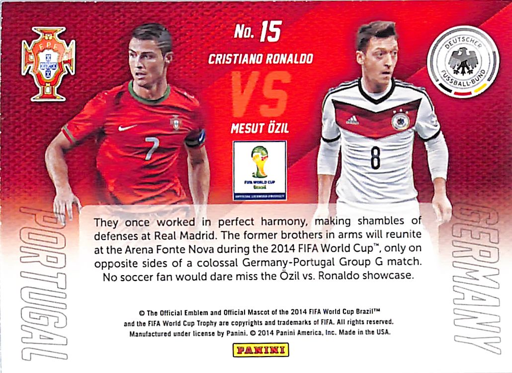2014 Prizm World Cup Cristiano Ronaldo Mesut Ozil Matchups #15