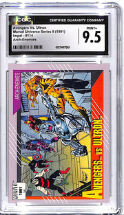 1991 Impel Marvel Universe Series Avengers vs Ultron Arch Enemies #114 CGC 9.5