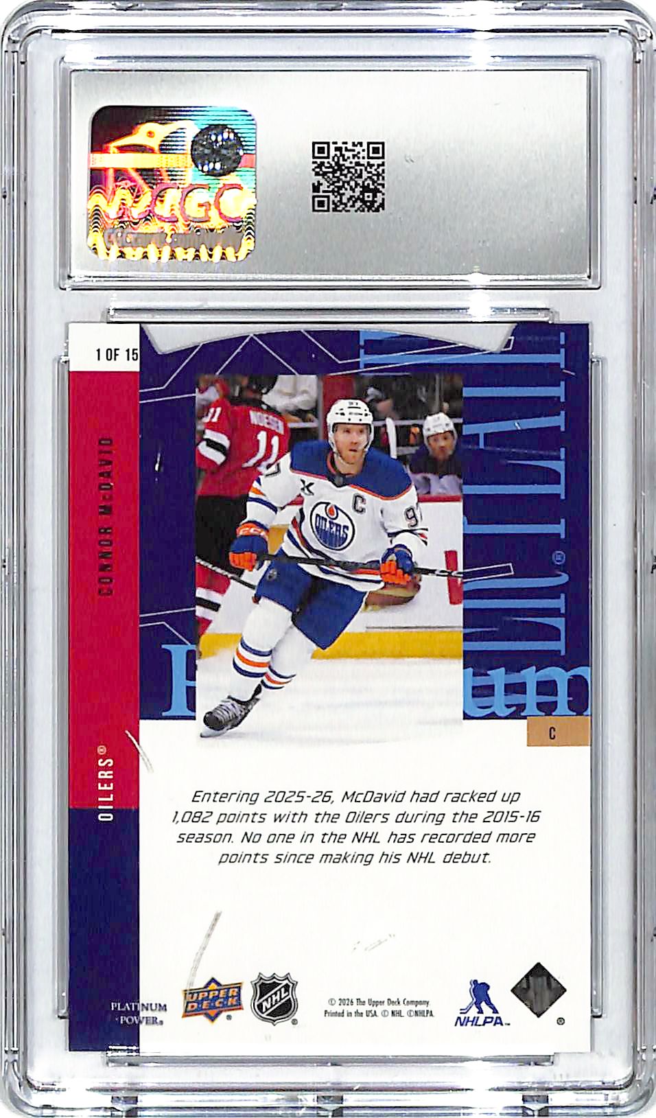2026 Upper Deck CDD Conference Connor McDavid Platinum Power #1 CGC 10 Oilers