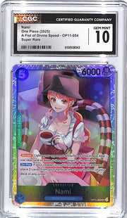 One Piece A Fist of Divine Speed OP11 Nami 054 Super Rare CGC 10