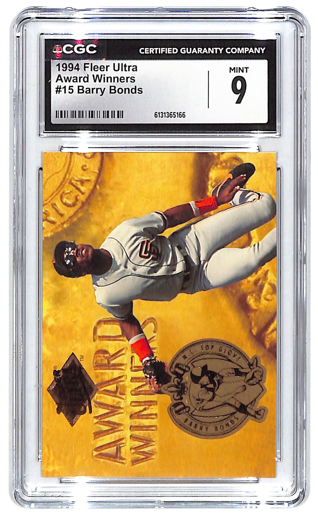 1994 Barry Bonds Fleer Ultra Award Winners #15 CGC Mint 9