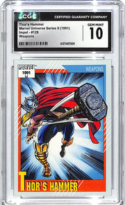 1991 Impel Marvel Universe Series Thor's Hammer Weapons #128 CGC 10
