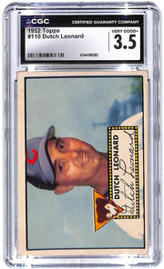 1952 Dutch Leonard Topps #110 CGC Very Good 3.5