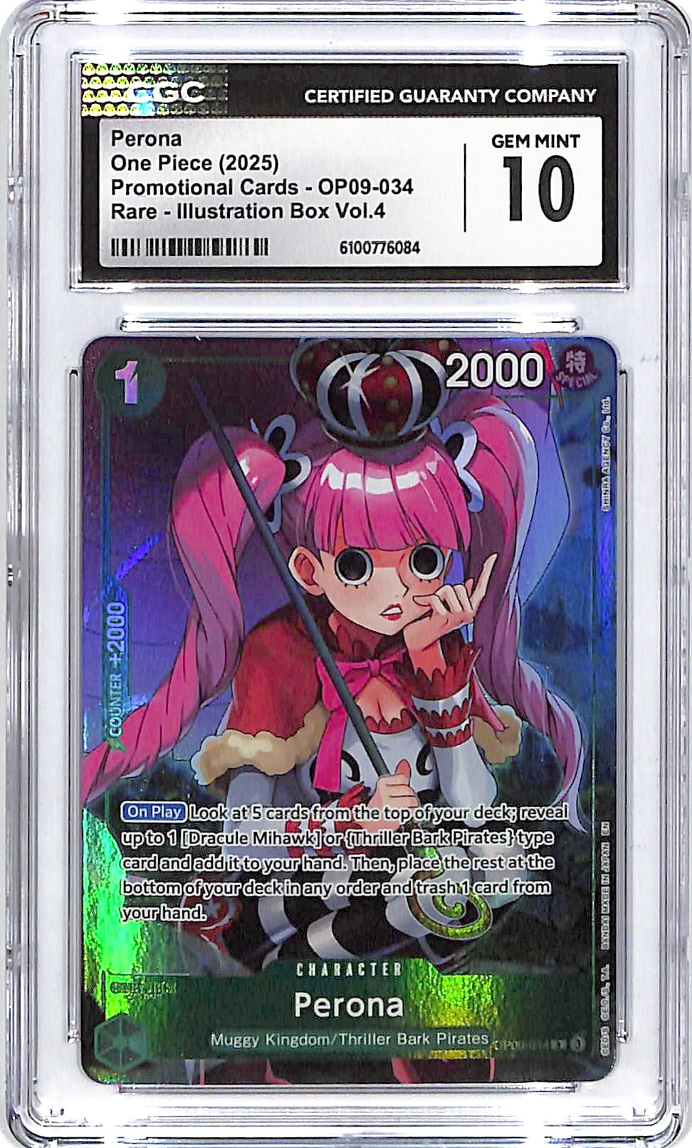 One Piece Promotional Cards Illustration Box Vol 4 OP09 Perona 034 CGC 10
