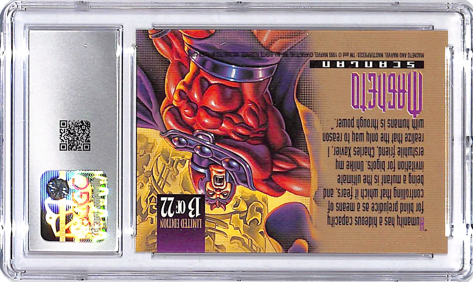 1995 Fleer Marvel Masterpieces Magneto Canvas #13 CGC 9.5