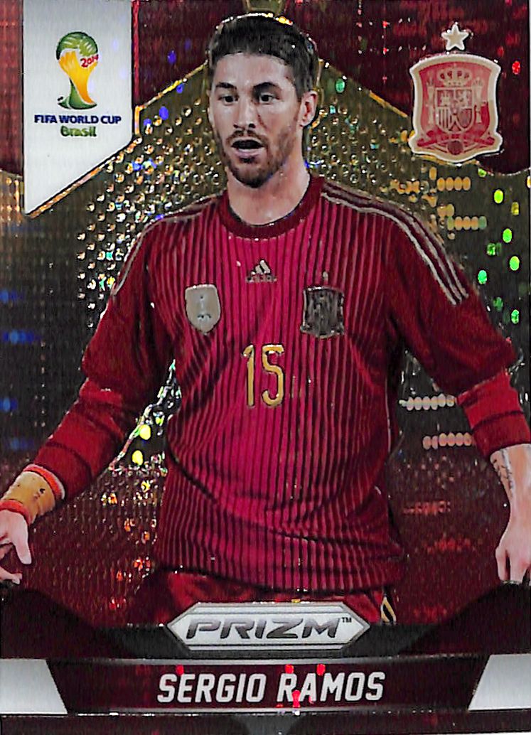 2014 Prizm World Cup Sergio Ramos Red Yellow Pulsar #172 Spain