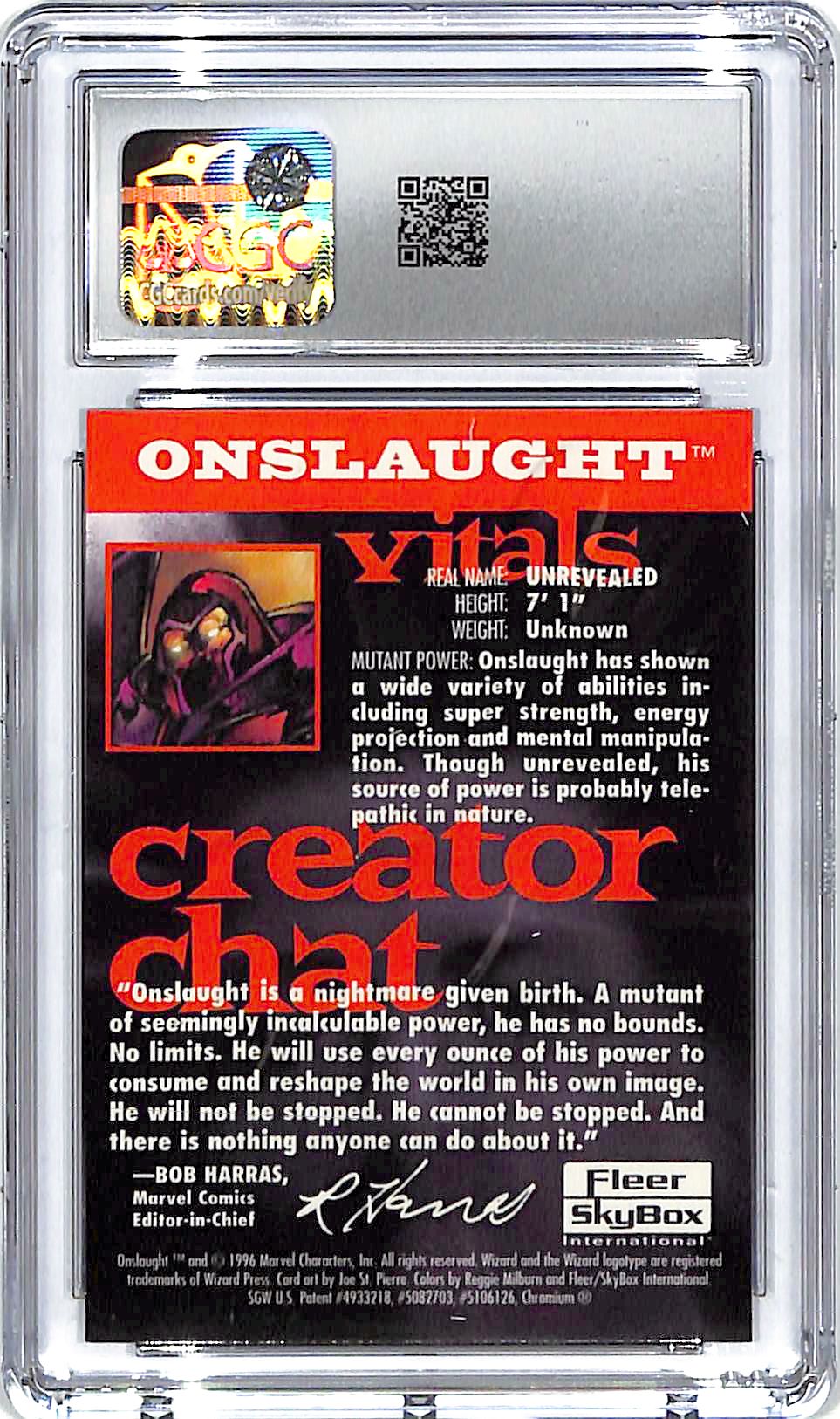 1996 Fleer Skybox Onslaught Wizard Magazine Promos Chromium Embossed CGC 10