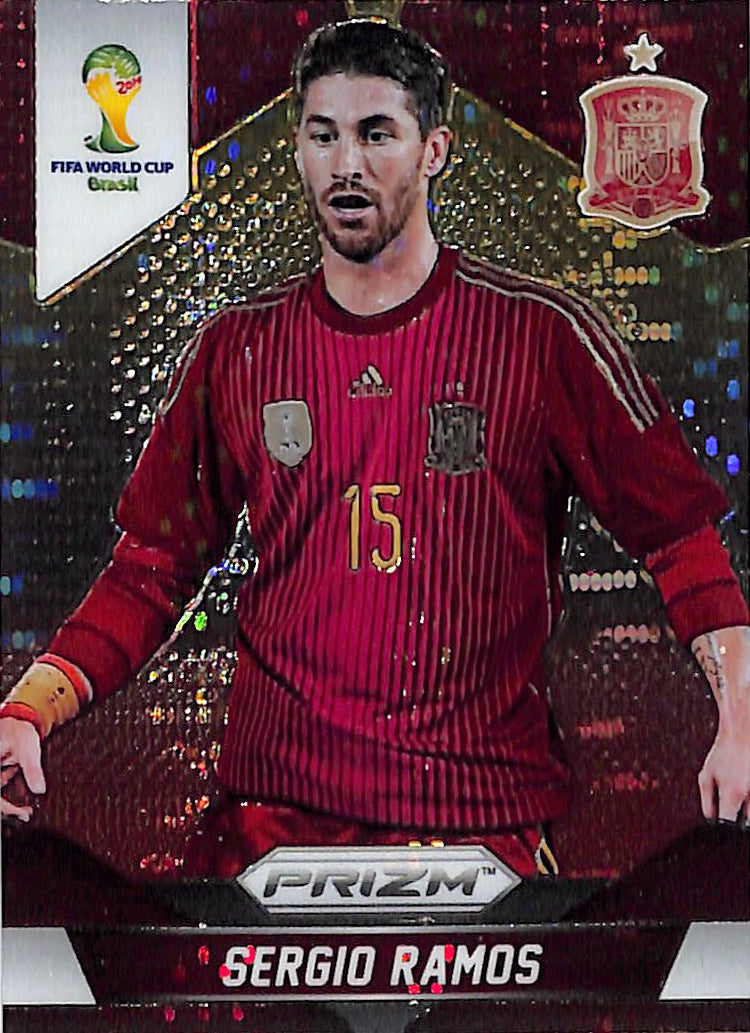 2014 Prizm World Cup Sergio Ramos Red Yellow Pulsar #172 Spain