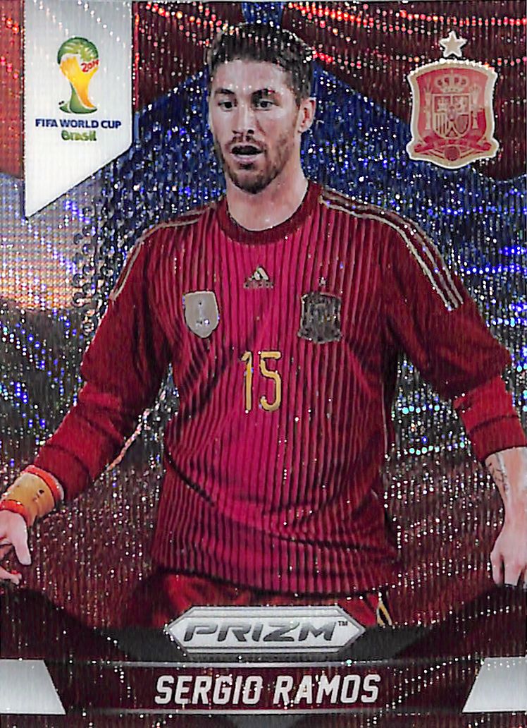 2014 Prizm World Cup Sergio Ramos Red White Blue Wave #172 Spain