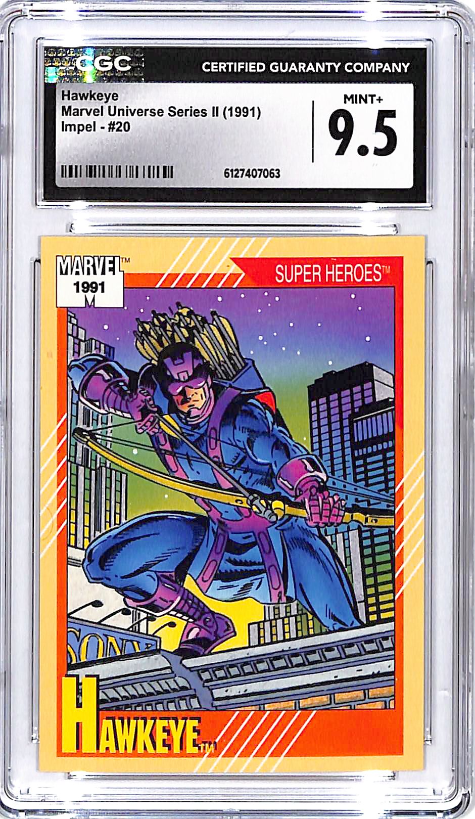 1991 Impel Marvel Universe Series Hawkeye #20 CGC 9.5