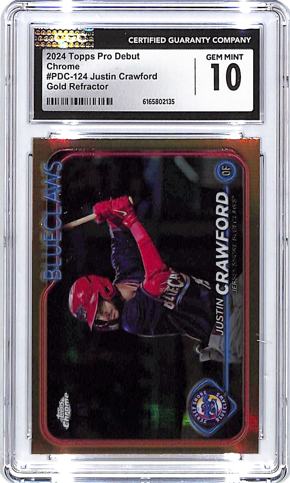 2024 Topps Pro Debut Chrome Justin Crawford Gold Refractor /50 CGC 10 Phillies