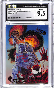 1995 Fleer Ultra Spider Man Statue Of Liberty #135 CGC 9.5
