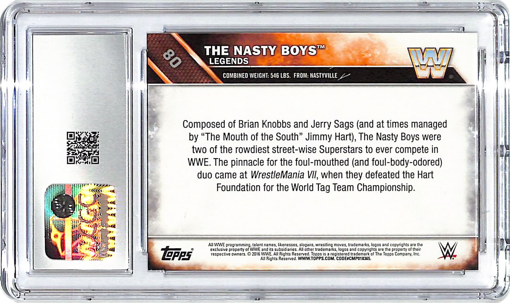 2016 Topps WWE The Nasty Boys #80 CGC 9.5