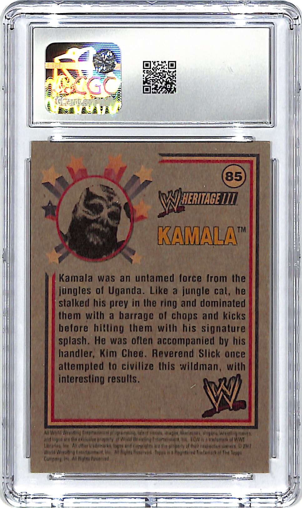 2007 Topps WWE Heritage Kamala #85 CGC 9.5