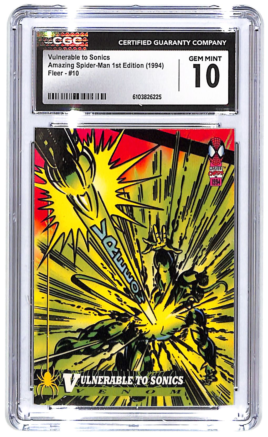 1994 Vulnerable to Sonics Amazing Spider-Man 1st Fleer #10 CGC Gem Mint 10