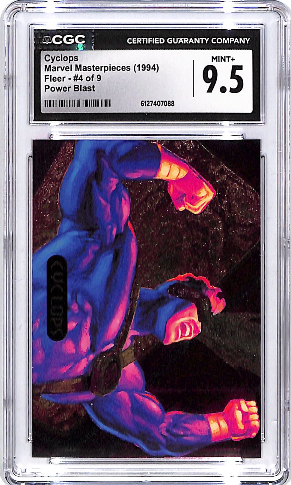 1994 Fleer Marvel Masterpieces Power Blast Cyclops #4 CGC 9.5