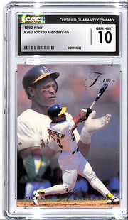 1993 Flair Rickey Henderson #260 CGC 10 Athletics