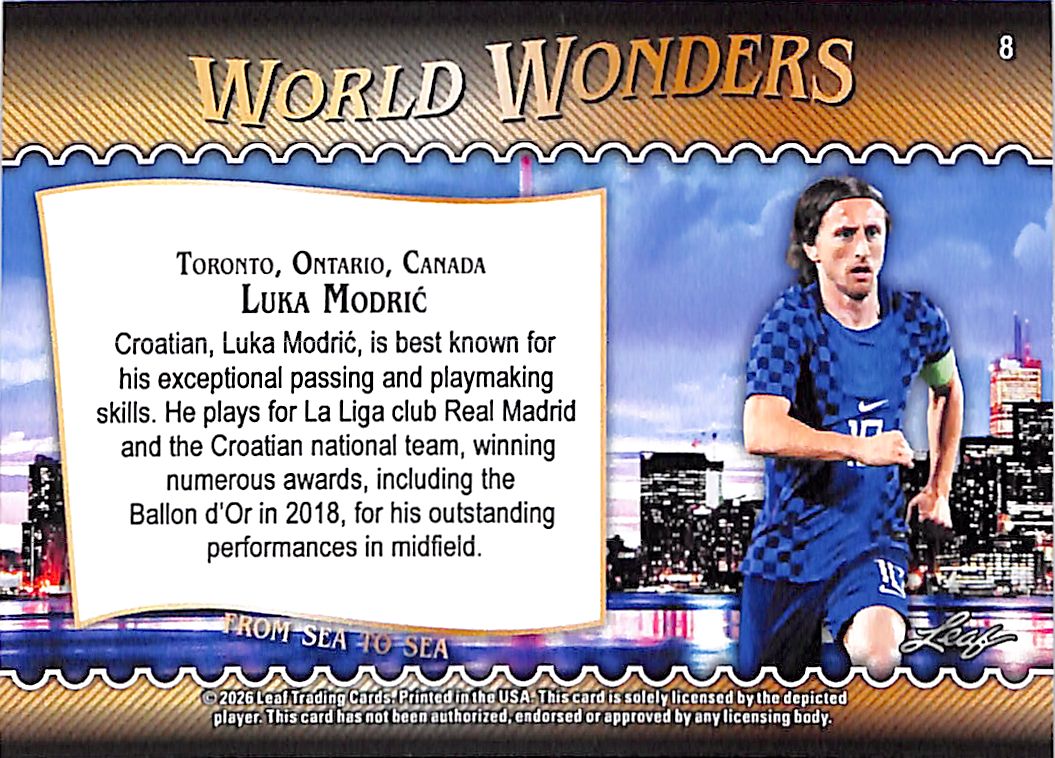 2026 Leaf World Wonders Luka Modric Pink /25 Croatia