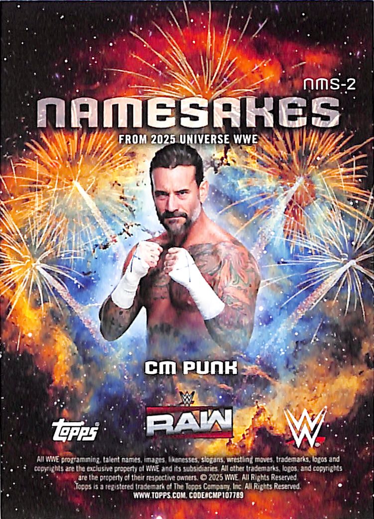 2025 Topps WWE Universe CM Punk Namesakes Gold Stones /75
